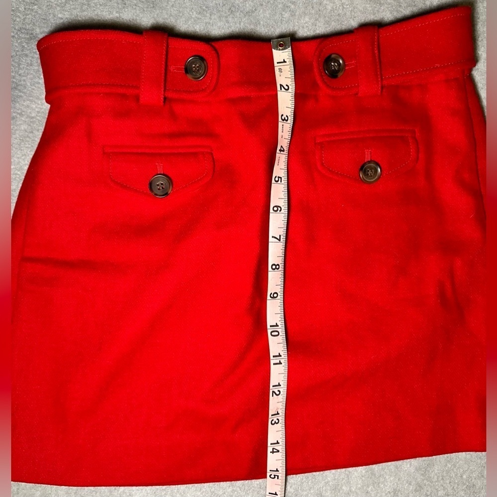 J Crew red wool mini skirt size 2 - Picture 5 of 7